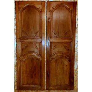 Cupboard Front Pair Of 3-panel St L XIV Doors In Walnut 18th