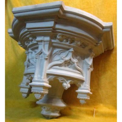 Console Support Revival Statue Terracotta 19th