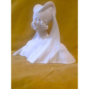 Porcelaine Limoges Femme« Bal néogothique »de Léo LAPORTE- BLAIRSY (1865-1923) Art Nouveau 1900