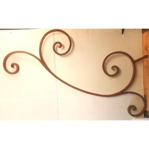 Large Wall Sconce (1.41m) Wrought Iron Sign Holder Light Fixture Louis XV Style