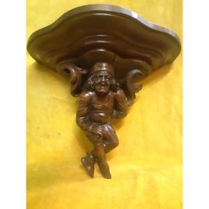 Harness Wall Bracket Wall Bracket Gothic Character Carved Walnut Black Forest19th