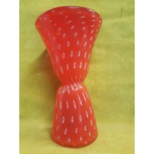 Vase Forme Diabolo Vénitien Murano Soufflé Sommerso 1950/70 SEGUSO( ?)