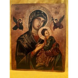 Large Icon On A Panel: Our Lady Of Perpetual Help, The Child Jesus, And The Archangels, 1950s