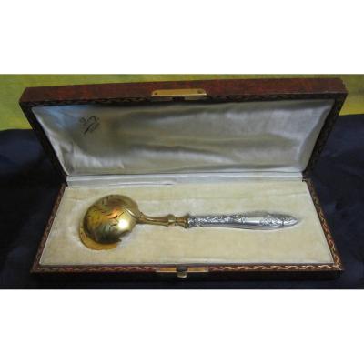 Shakers Spoon Ladle Ajourée Golden Flowers Art Nouveau 1900