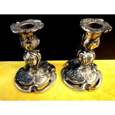Candlesticks Table Top Rocaille St Lxv 19th Napoleon III