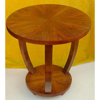 Selette Pedestal Table Tripod Art Deco 30 Walnut