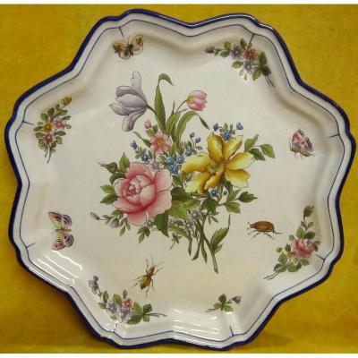 Grand Plat Polylobé Faience Artistique Charolles Molin 