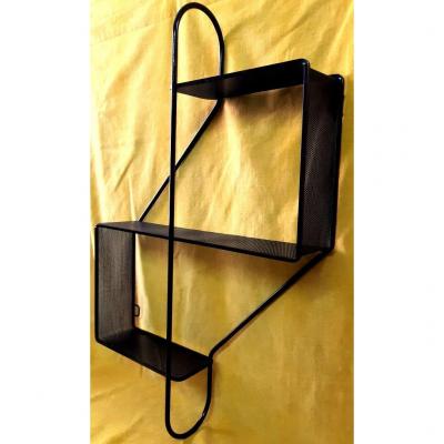 `` Treble Clef '' Shelf In Perforated Metal 1955 Vintage Mathieu Mategot (1910-2001)