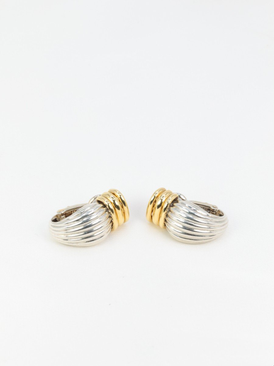 Oj Perrin Boucles D’oreilles Vintage En Or Et Argent-photo-3