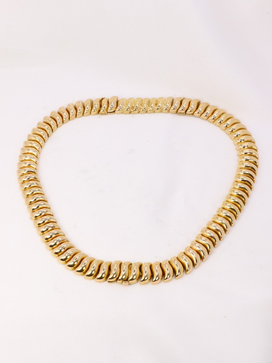 Boucheron Necklace & Bracelet "ondule" In Yellow Gold, 1940's-photo-4