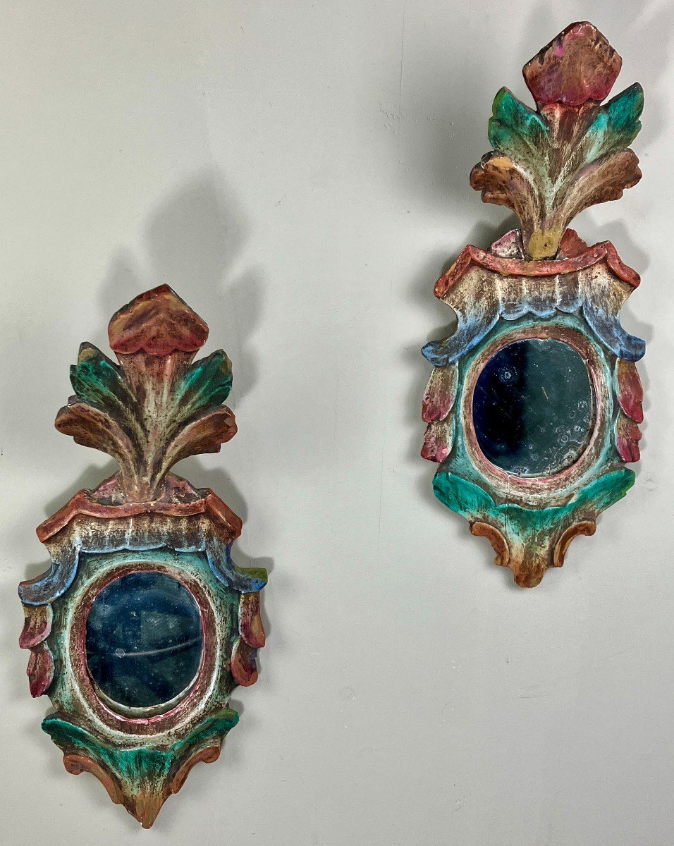 Paire de miroirs en applique XIXème.-photo-3