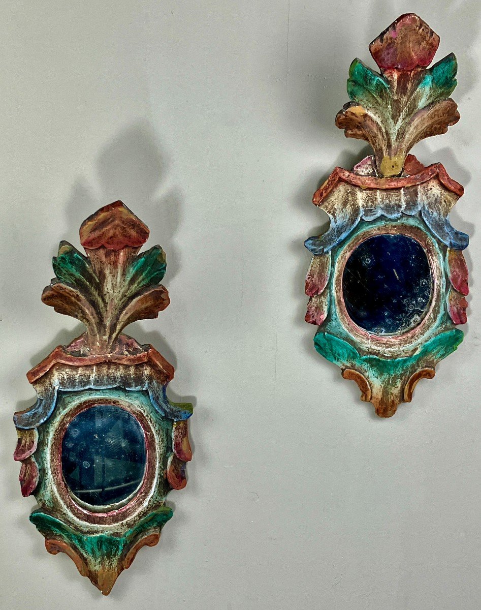 Paire de miroirs en applique XIXème.