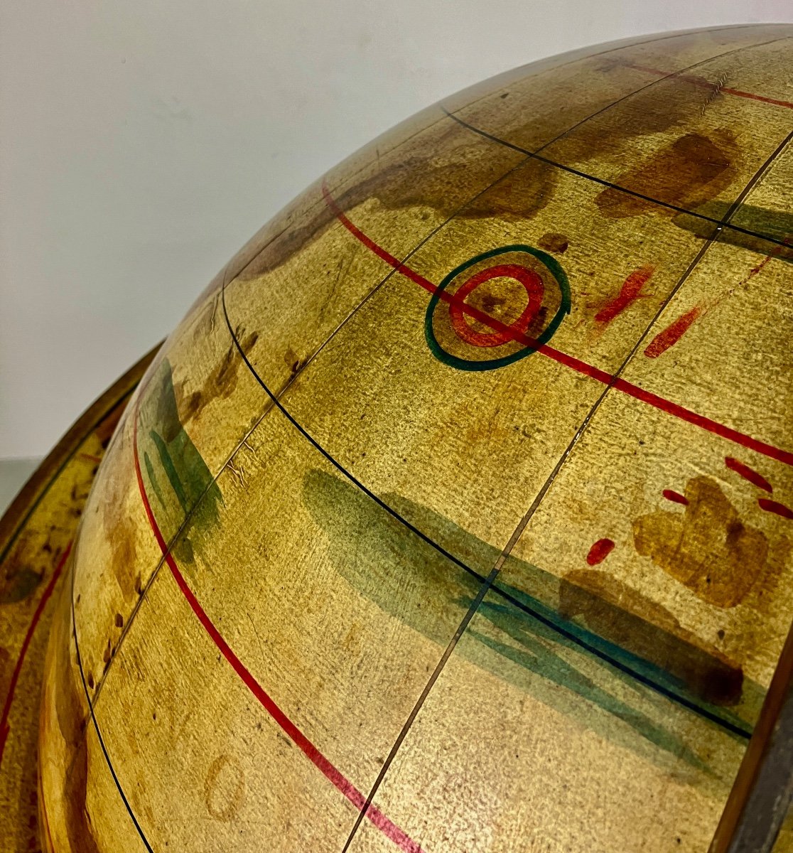 Parquet Earth Globe, Early 20th Century.-photo-2