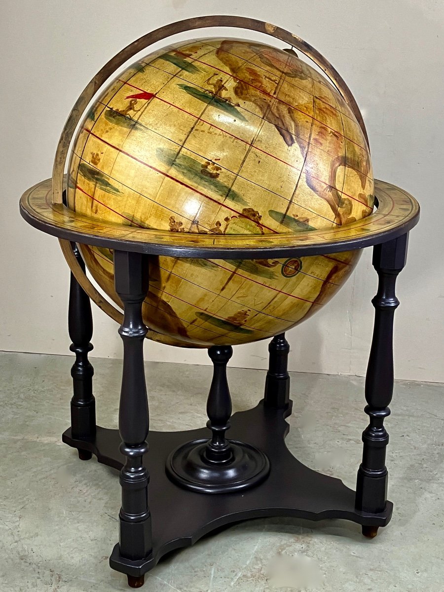 Parquet Earth Globe, Early 20th Century.-photo-3