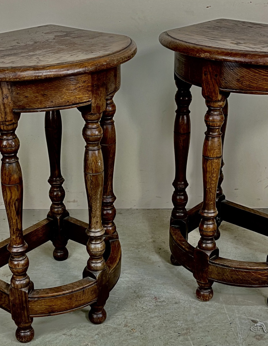 Pair Of 19th Century Stools Or Cantor's Stools.-photo-2