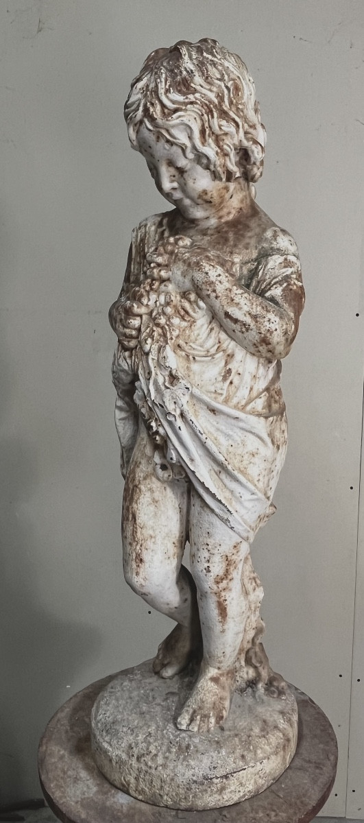 Statue en fonte « L’automne » sur son socle.-photo-4