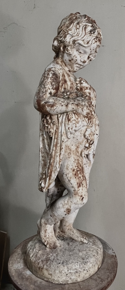 Statue en fonte « L’automne » sur son socle.-photo-1