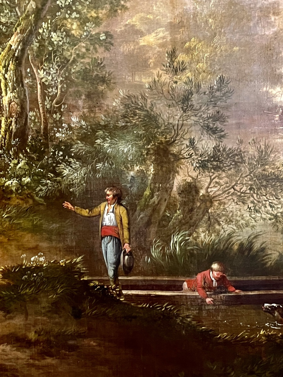 Large Pastoral Scene, Late 18th Century.-photo-3