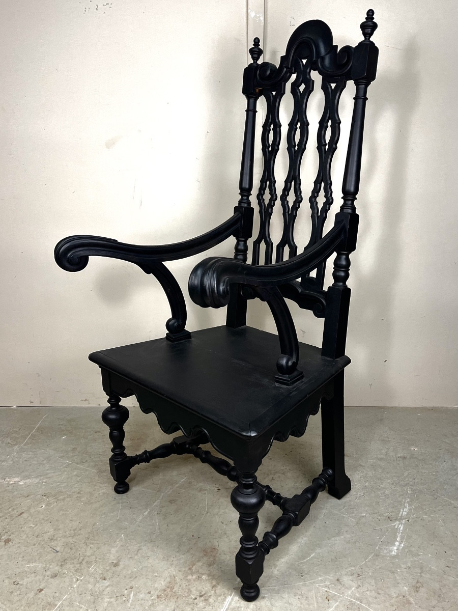 Pair Of Large Armchairs.19th Century Italy.-photo-4