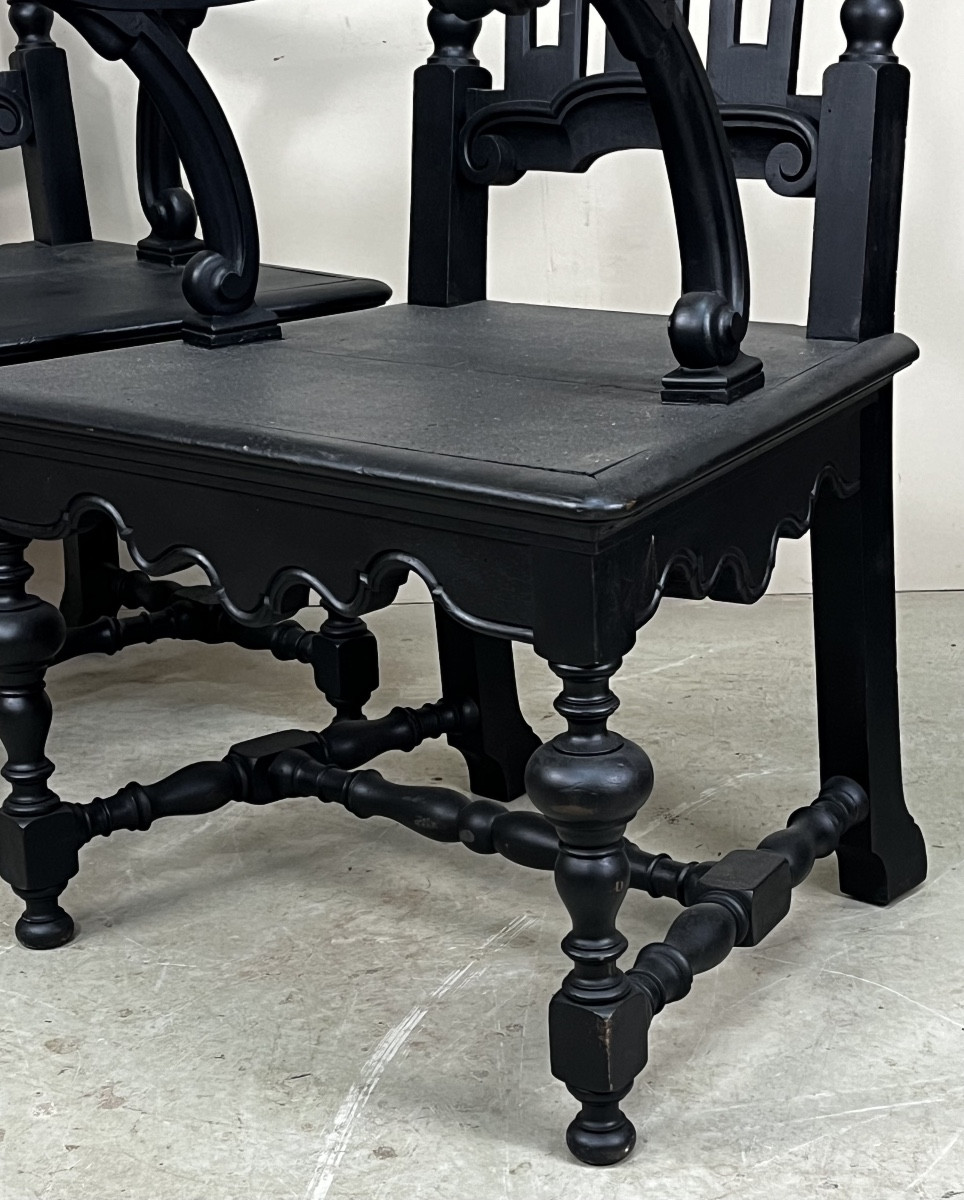 Pair Of Large Armchairs.19th Century Italy.-photo-6