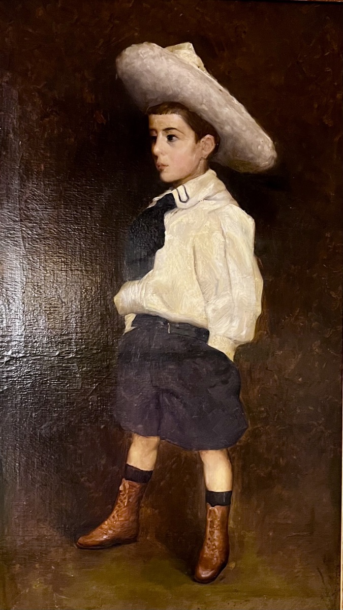 Marcel Dominique Poggioli  1883/1969 . Enfant au chapeau.-photo-1
