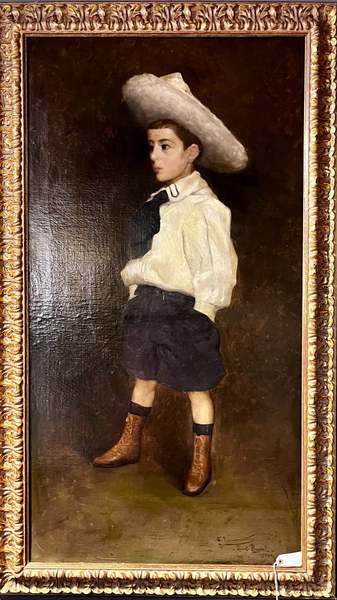 Marcel Dominique Poggioli  1883/1969 . Enfant au chapeau.-photo-2