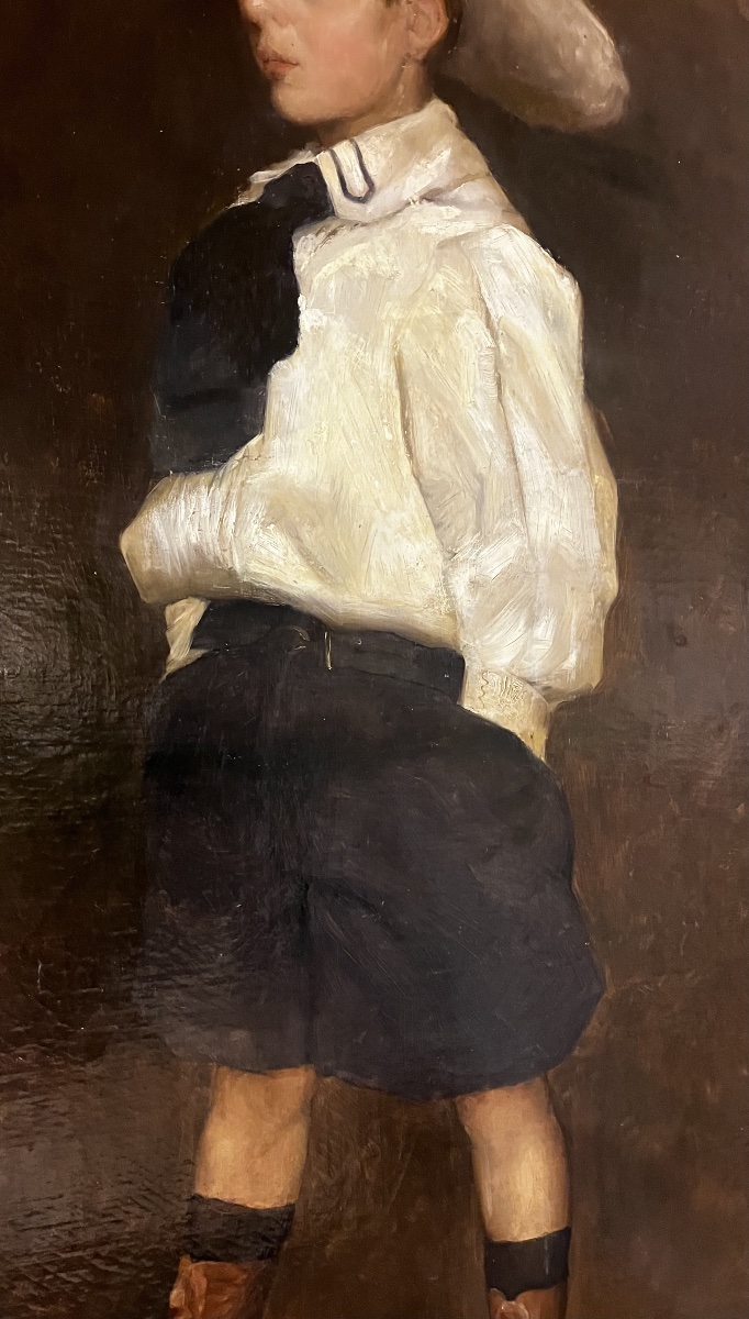 Marcel Dominique Poggioli  1883/1969 . Enfant au chapeau.-photo-3