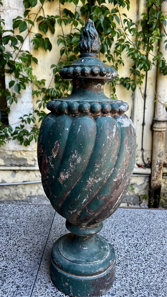 Paire de pots à feux en fonte du XIXeme-photo-2