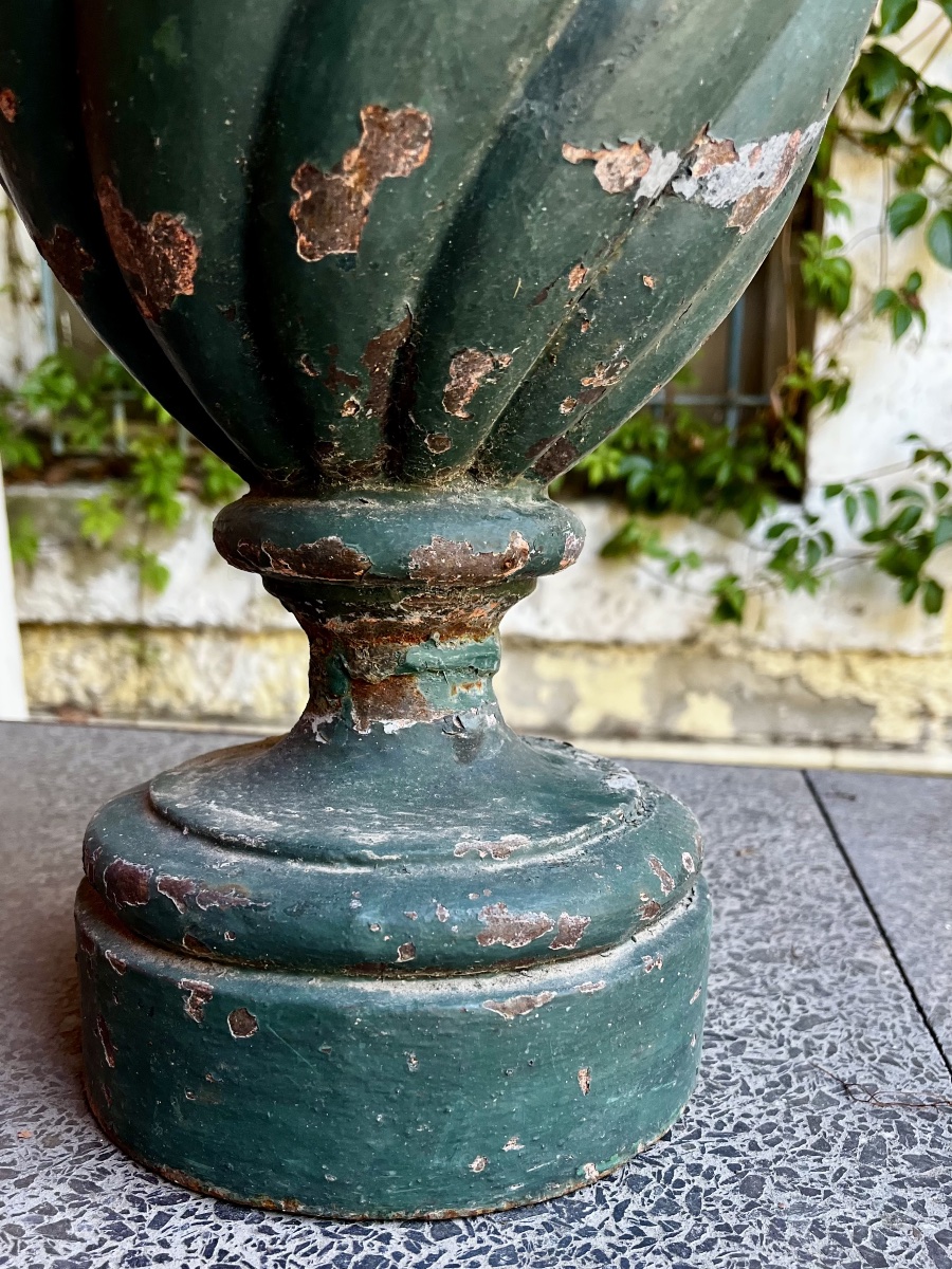 Paire de pots à feux en fonte du XIXeme-photo-8