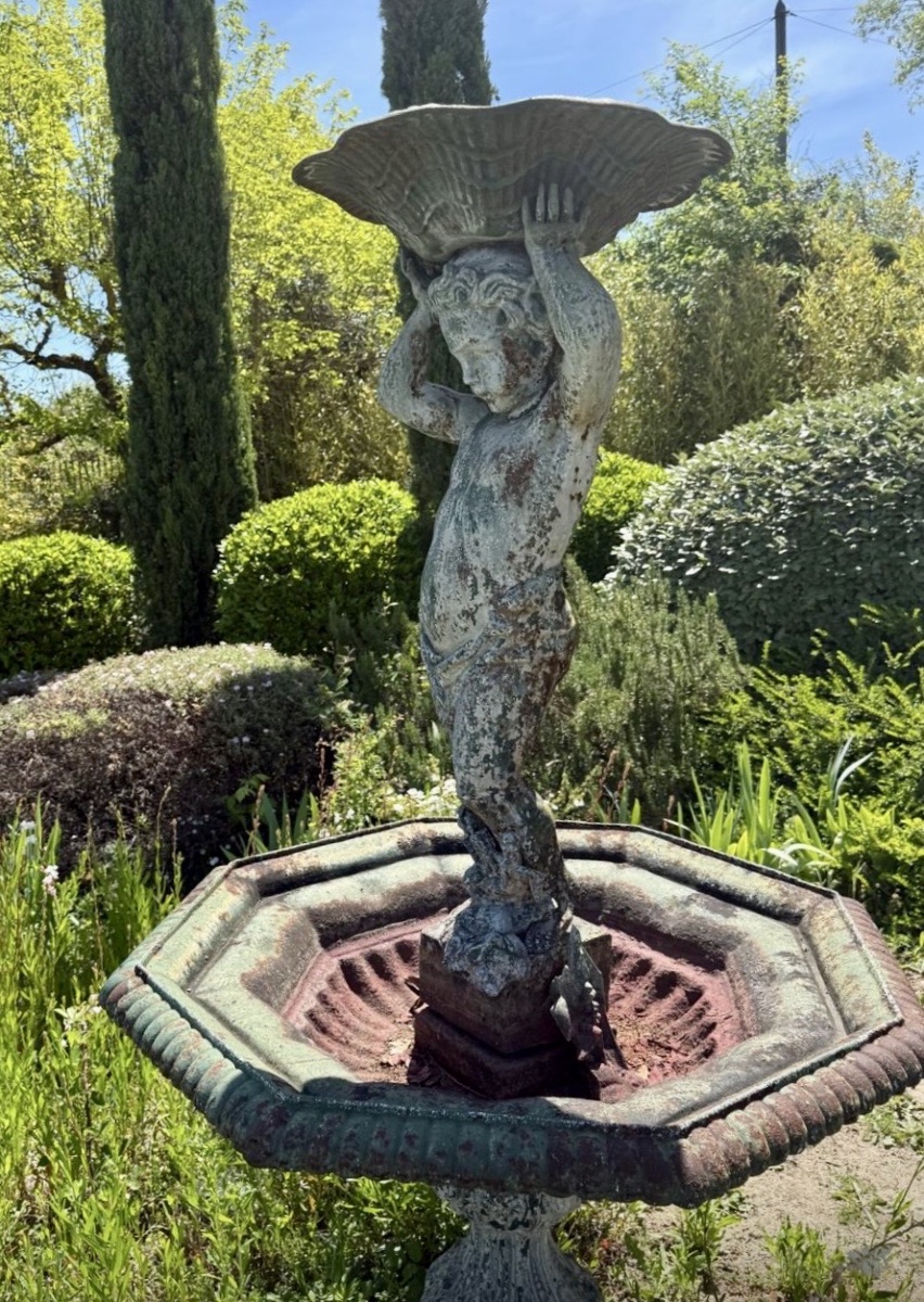 19th-century Fountain With A Putto.-photo-1