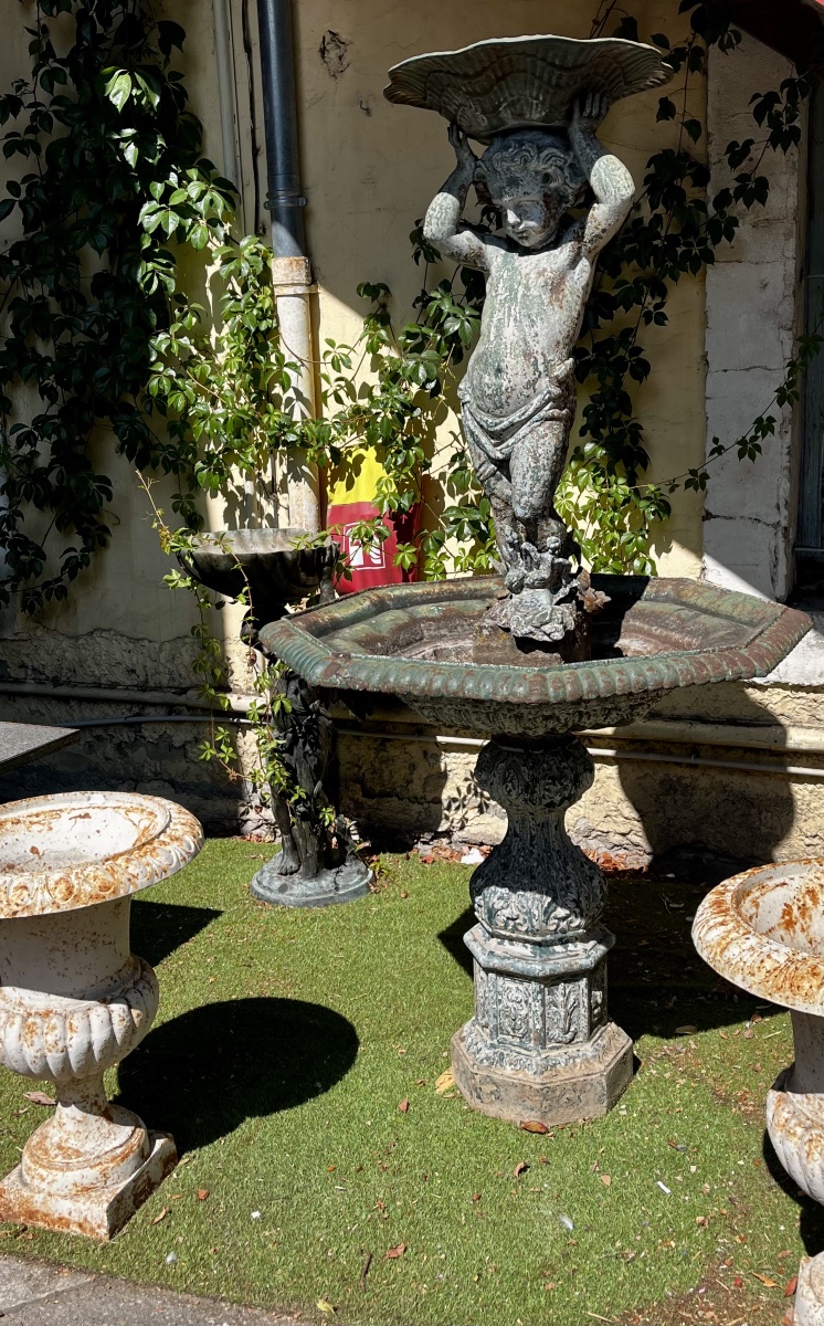 19th-century Fountain With A Putto.-photo-2