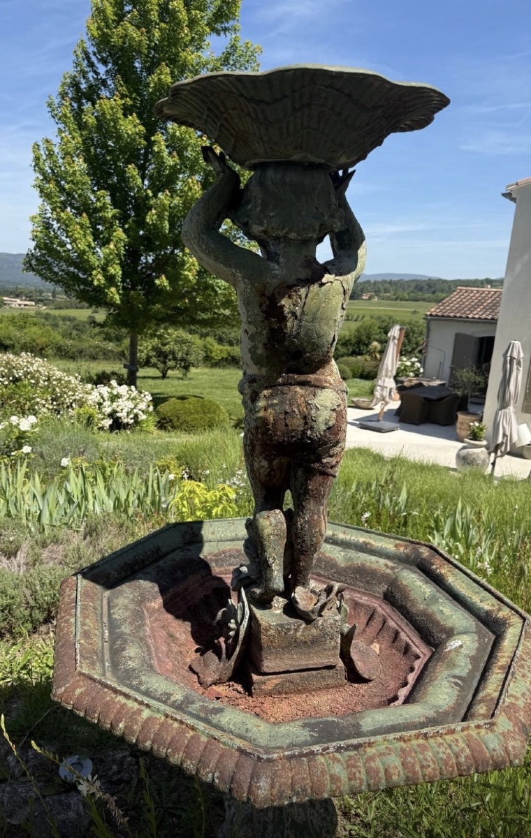 19th-century Fountain With A Putto.-photo-3
