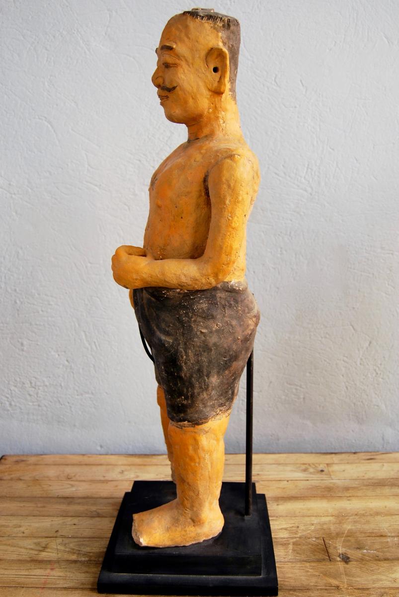 Statue Chinoise Terre Cuite-photo-3