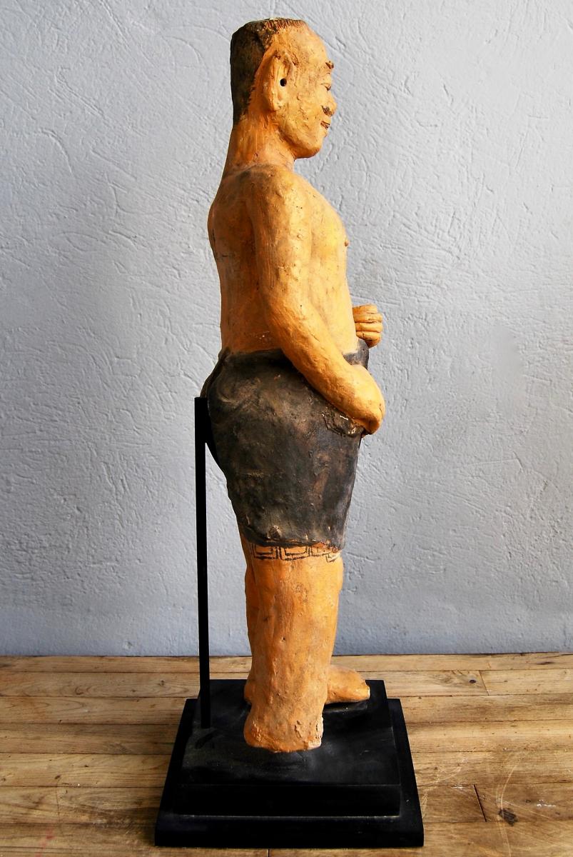 Statue Chinoise Terre Cuite-photo-4