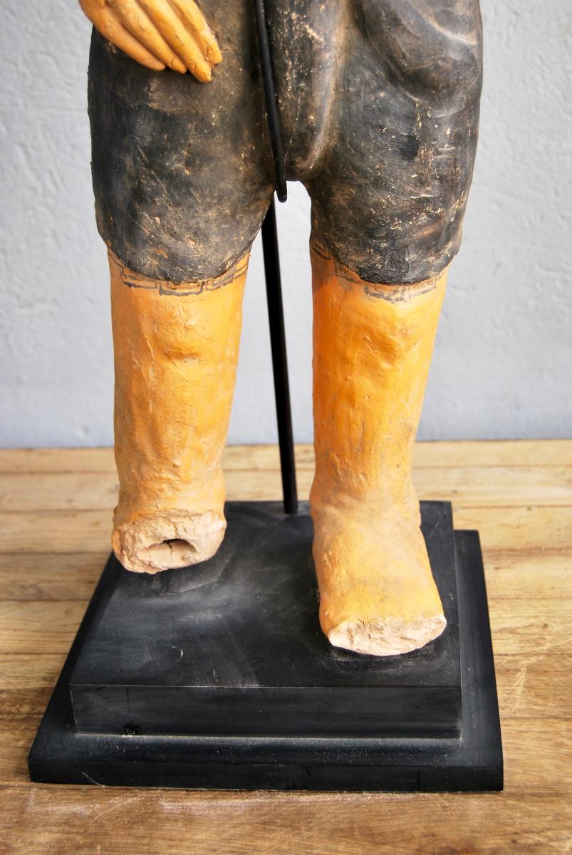Statue Chinoise Terre Cuite-photo-1