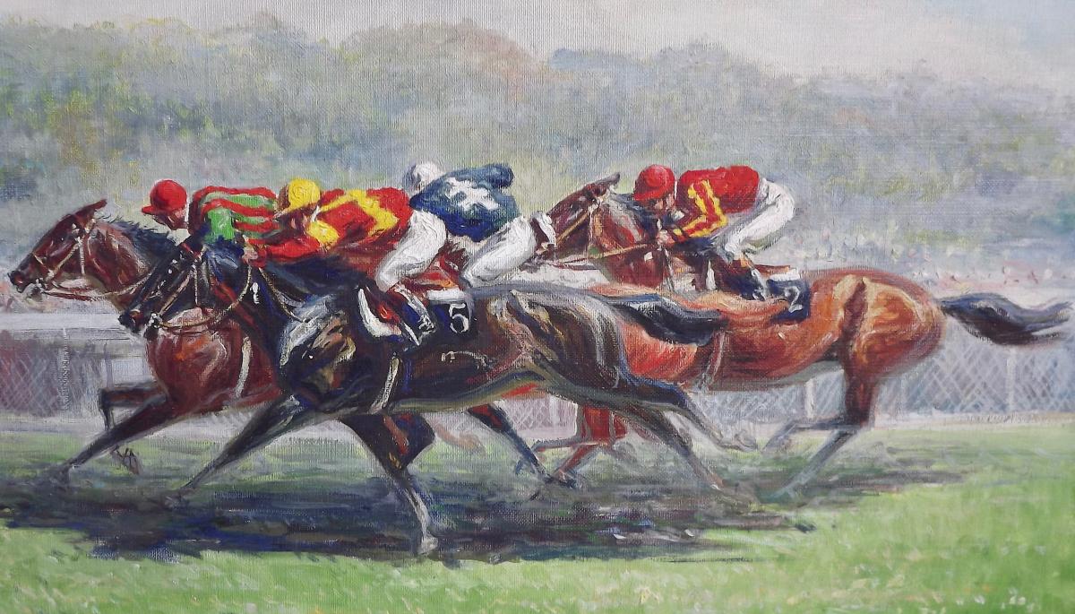 Eugène Pechaubès '' The Arrival At Auteuil ''-photo-4