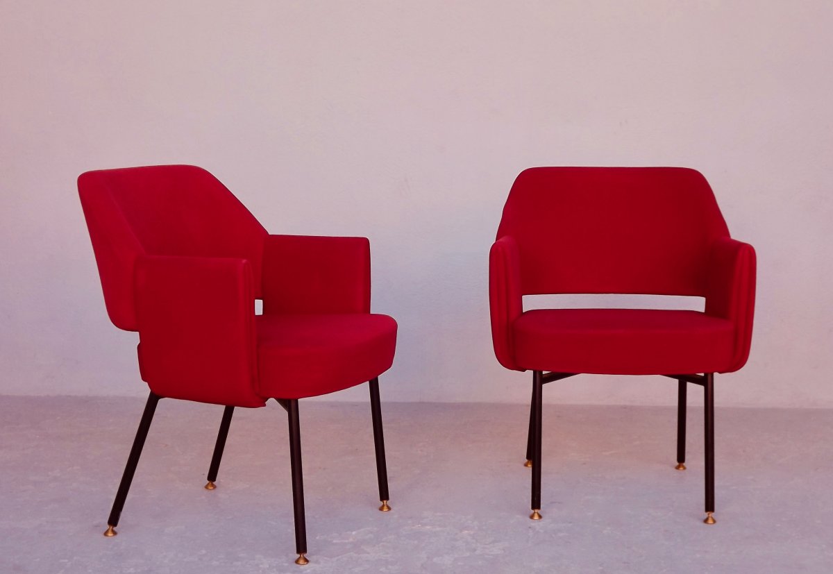 Pair Of Armchairs By Marc And Pierre Simon-photo-2