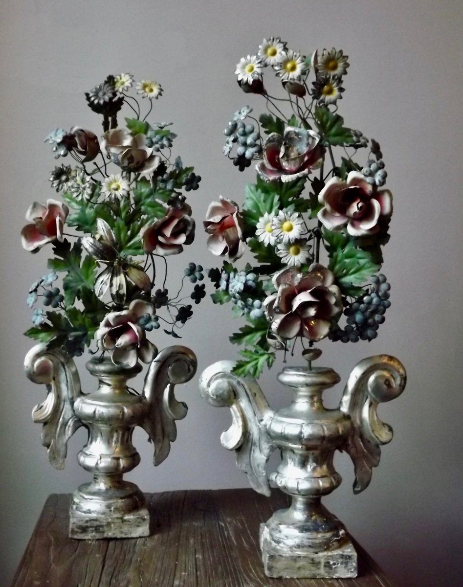 Paire de Bouqueti&egrave;res d&eacute;but du XIXe si&egrave;cle-photo-2