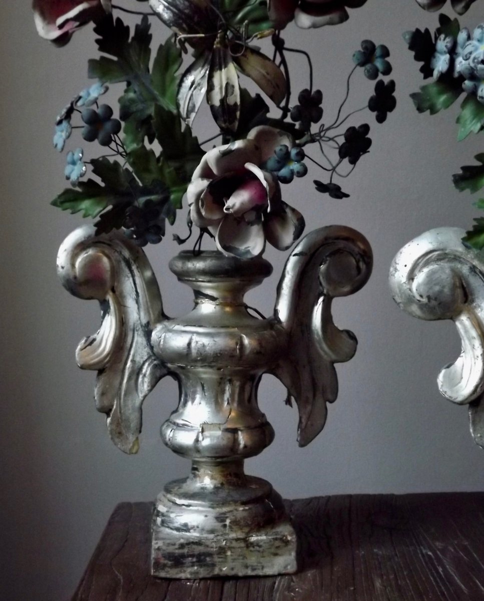 Paire de Bouqueti&egrave;res d&eacute;but du XIXe si&egrave;cle-photo-2