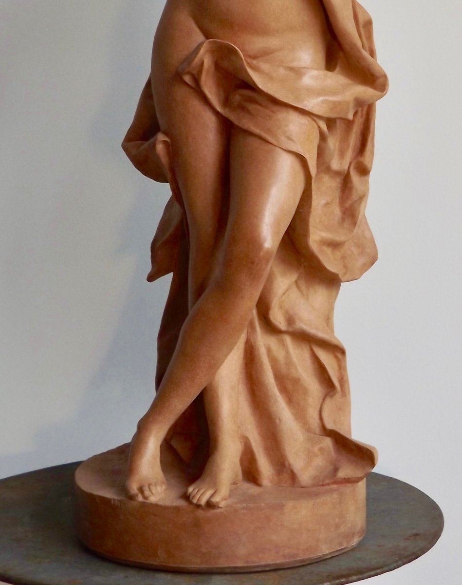 Terracotta Sculpture "the Mandolin Player"-photo-3