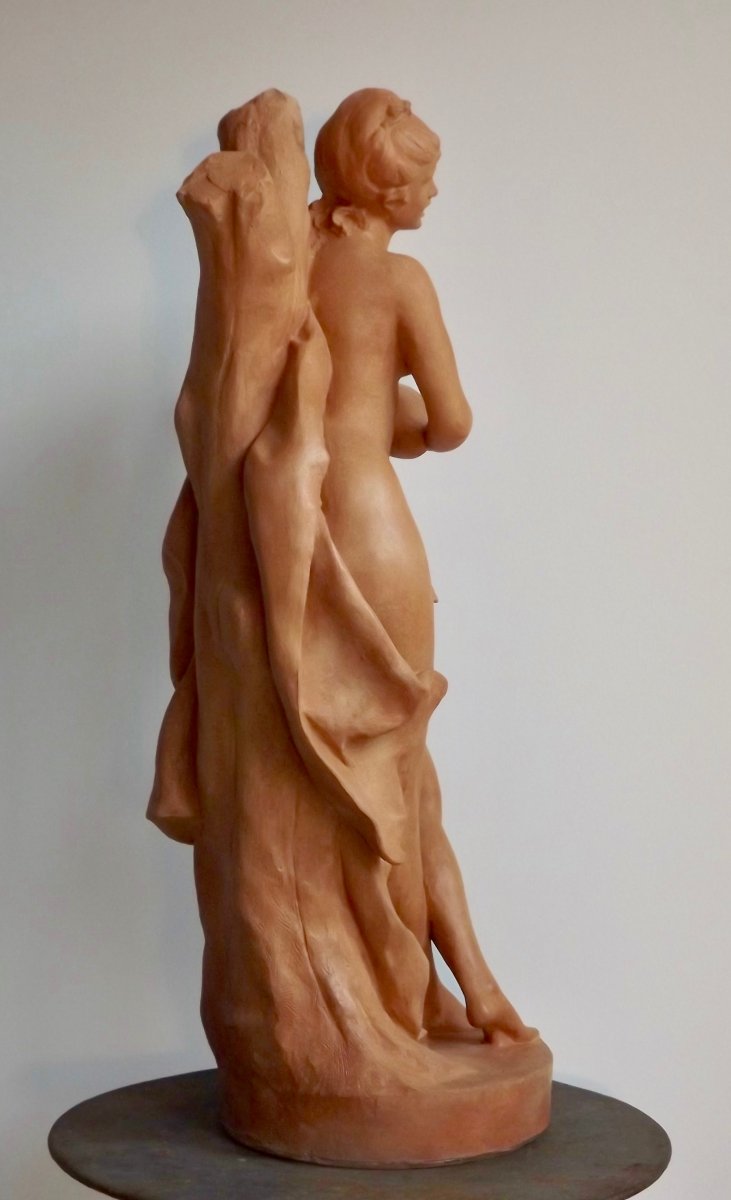 Terracotta Sculpture "the Mandolin Player"-photo-2