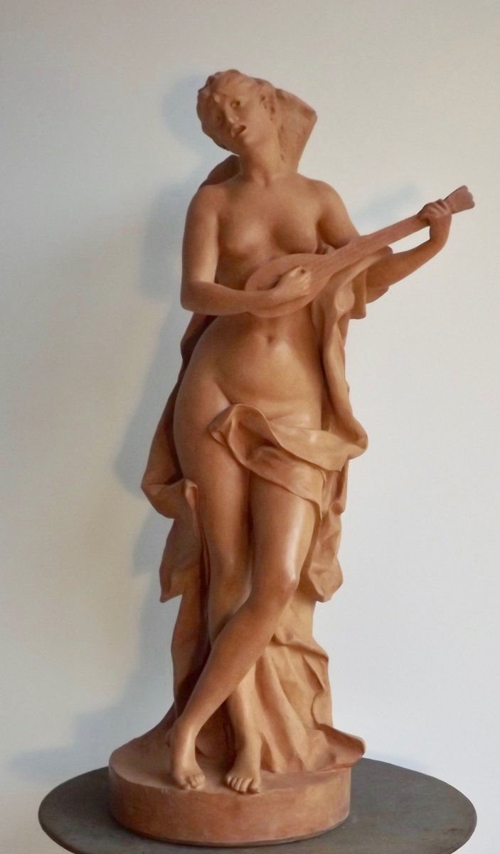 Terracotta Sculpture "the Mandolin Player"