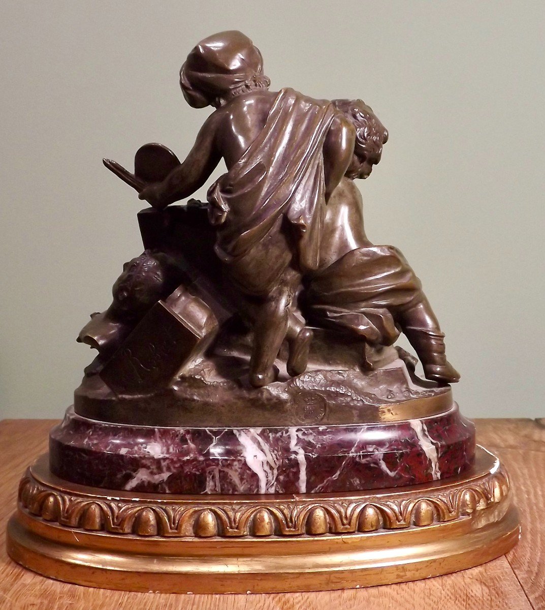 Groupe en bronze de Louis-Valentin Elias ROBERT-photo-2