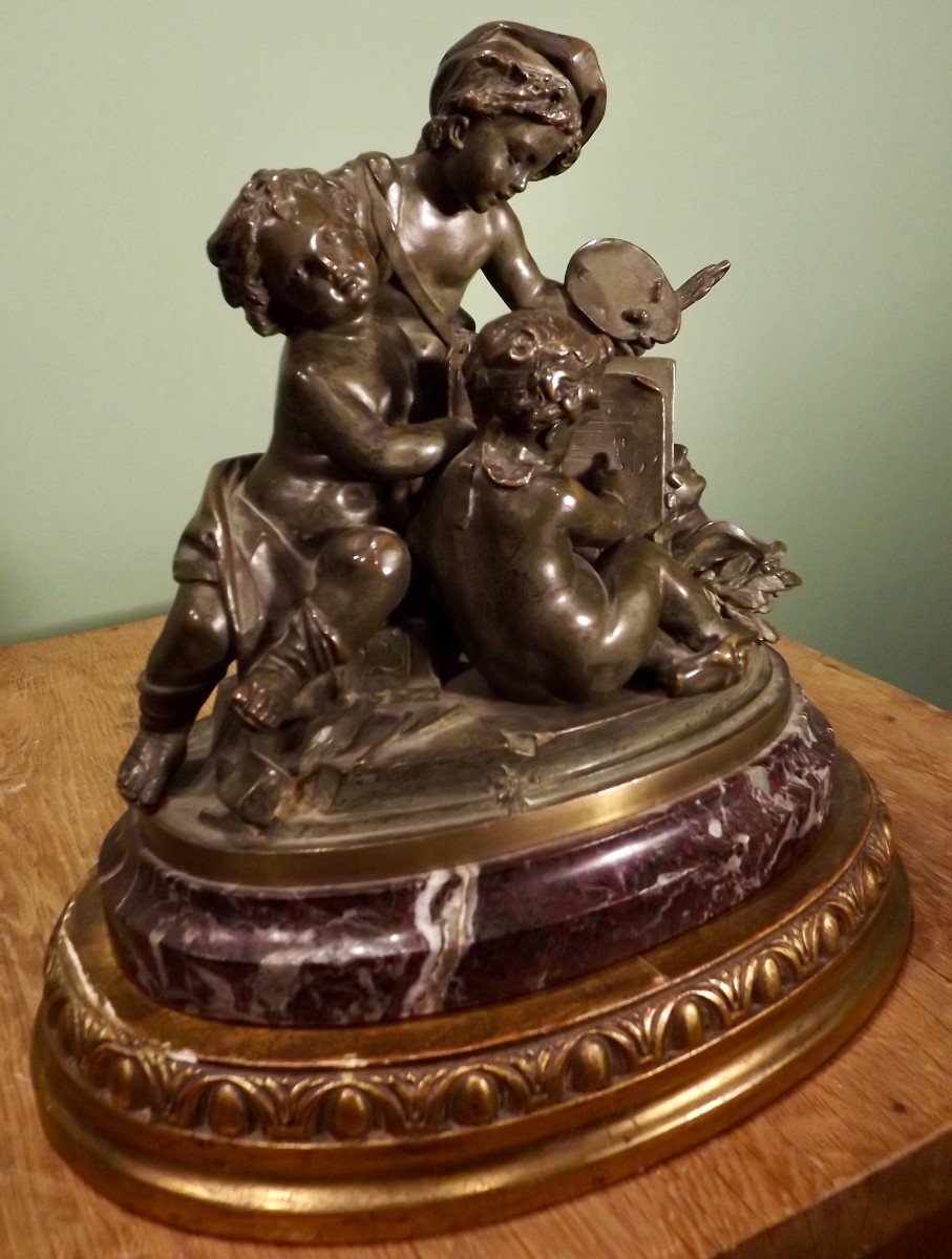 Groupe en bronze de Louis-Valentin Elias ROBERT-photo-3
