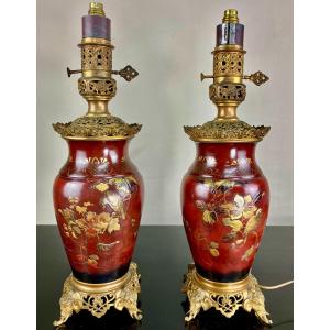 Pair Of Japanese Elephant Lamps