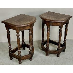 Paire d’escabelles XIXe ou tabourets de chantre .
