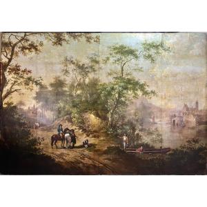 Large Pastoral Scene, Late 18th Century.