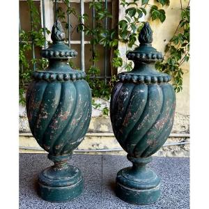 Pair Of 19th-century Cast-iron Fire Pots