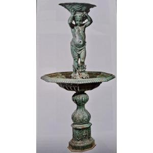 19th-century Fountain With A Putto.