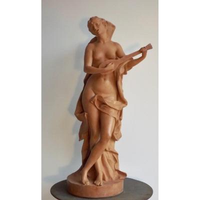 Terracotta Sculpture "the Mandolin Player"